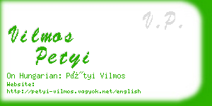 vilmos petyi business card